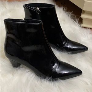 Patent finish booties